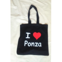 BORSA NERA I LOVE PERSONALIZZABILE 