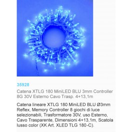 CATENA 180 MINI LED BLU INTERNO ESTERNO 