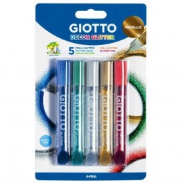 GIOTTO DECOR GLITTER CF 5 PZ ASS